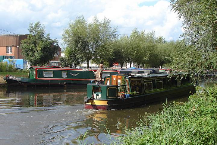 Barges on canal near Weybridge